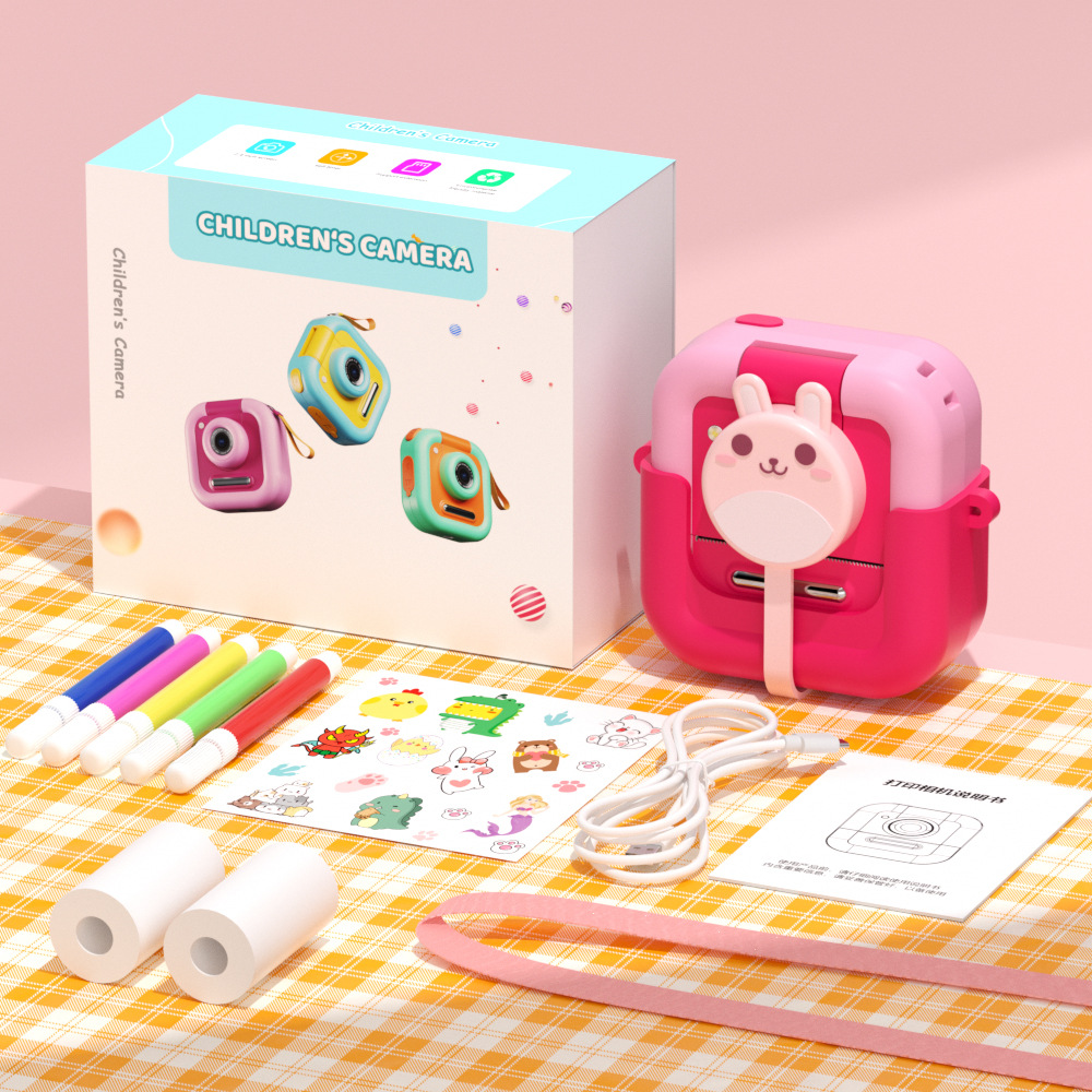 กล้อง Pink Bunny 48MP HD ไม่มีหน่วยความจำ, กล้องแบบพลิกได้