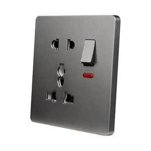 ABUK fabrika İngiltere çok fonksiyonlu elektrik 13A 15A güç priz 1 Gang 2 yollu Rocker duvar LED göstergeli anahtar ışık - Product Image 5