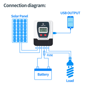 Контроллер мощности LDSOLAR pwm 30A 40A 50A 60A 12V 24V controlador от солнечной батареи - Product Image 6