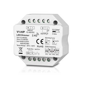 Impostazione della frequenza PWM V1-HP 250Hz 500Hz 2kHz 9kHz 12V 24V 36V 48V PUSH Dim 2.4G 1CH Controller a singolo colore LED Dimmer - Product Image 2