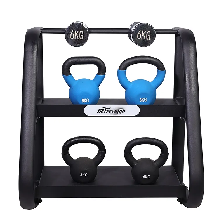 Equipamento de ginástica comercial com pesos de 2 camadas para halteres e kettlebells