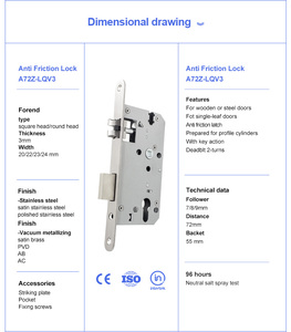 Chất lượng cao A72Z-LQV3 chống ma sát Lỗ mộng khóa chìa khóa mở khóa bền ABS & sắt xi lanh khóa cho cửa thép bằng gỗ chống trộm - Product Image 3