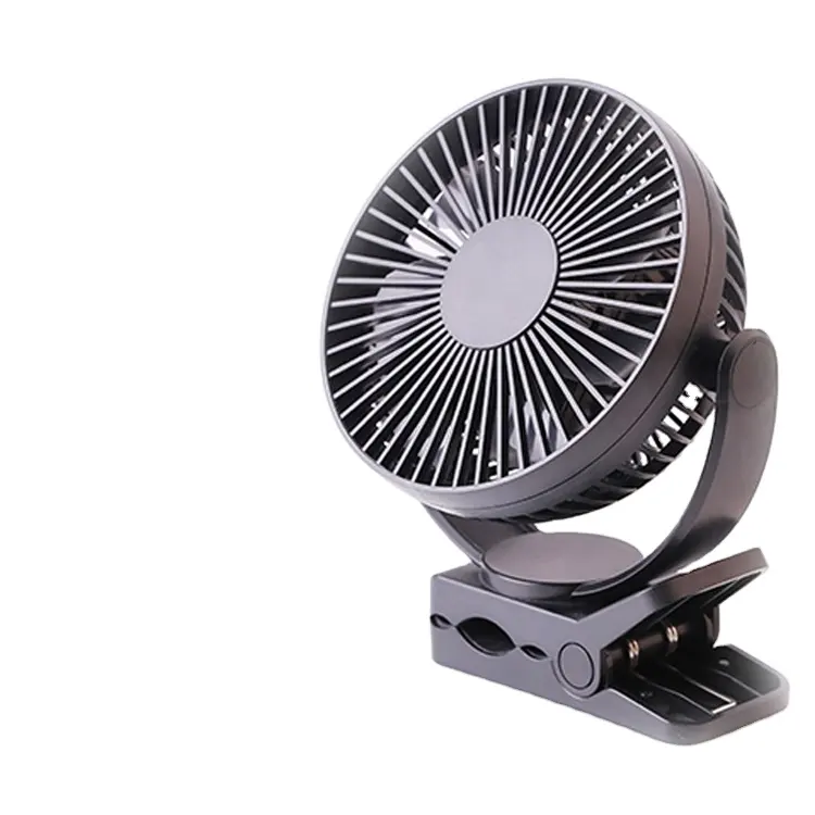 Ventilador de escritorio portátil para oficina, dispositivo de ventilación de aire de refrigeración con Usb, rotación de 360 grados, Clip operado por batería recargable, con temporizador, mesa, color negro, TF-28