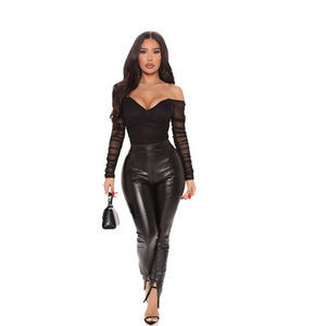 Lưới bodysuit cho phụ nữ người yêu áo cánh Áo sơ mi một mảnh Jumpsuit - Product Image 2