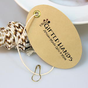 Sinicline-etiquetas colgantes de joyería de papel, troqueladas, personalizadas, con cuerda elástica
