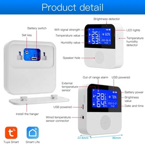 Inalámbrico WiFi Tuya refrigerador congelador Monitor alarmas transmisor registrador de datos sensor de temperatura y humedad interior con sonda - Product Image 3