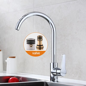 Brass đơn-xử lý bồn rửa nhà bếp Vòi phổ biến phong cách đương đại màu đen Countertop gốm lưu vực <span class=keywords><strong>Mixer</strong></span> tap - Product Image 5