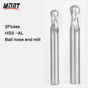 CNC機械加工工具HSSボールノーズエンドミル2/4フルート、ストレートシャンク半径0.5〜6.5フライス - Product Image 5