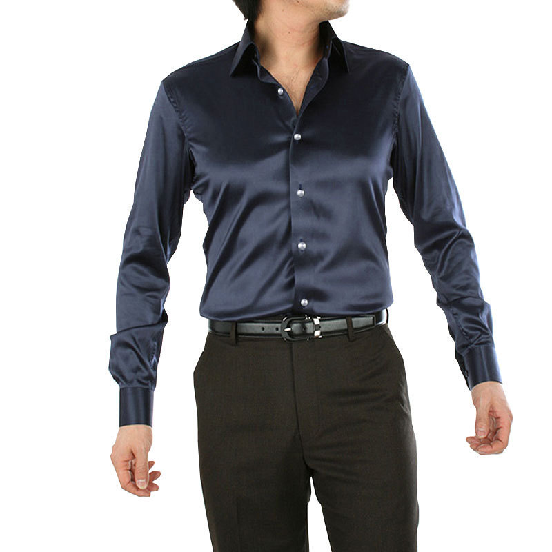 Sa02200 navy blue silk simulation