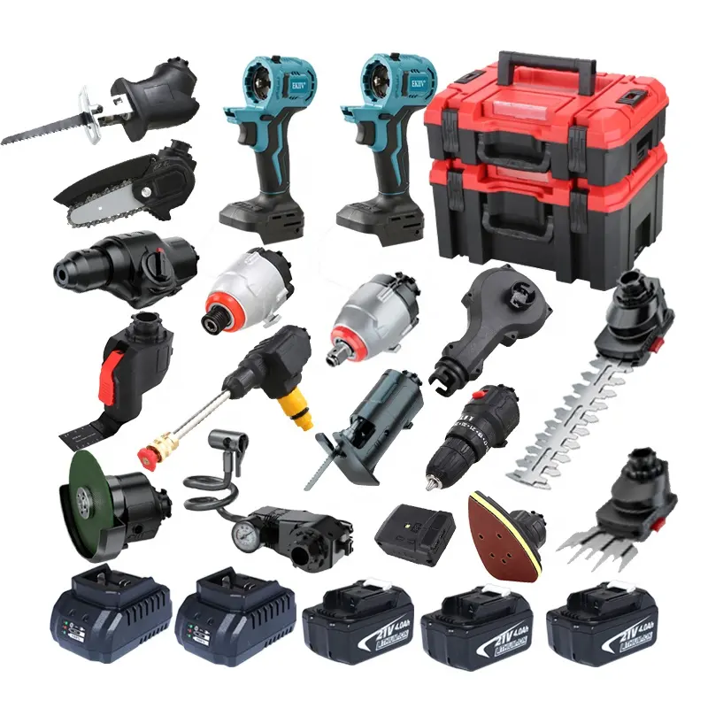 Kit de Taladro Inalámbrico 20V Max, herramienta de taladro eléctrico, KIT combinado, juego de herramientas eléctricas, todo en 1, juego de brocas eléctricas de varios cabezales, accesorios