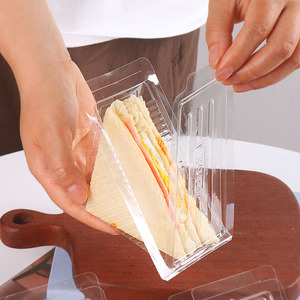 透明食品级一次性塑料三角半包装三明治外卖包装盒