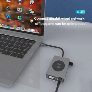 14合1 USB C集线器至2 * HDTV适配器，带5 * USB PD3.0千兆以太网VGA 3.5毫米音频SD/TF无线充电器c型集线器适配器 - Product Image 5