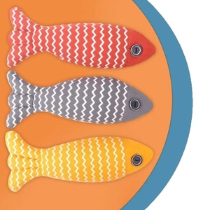Juguete para gatos de hierba gatera ecológico personalizado, pez relleno de lino suave, juguete interactivo para masticar gatitos de interior - Product Image 2