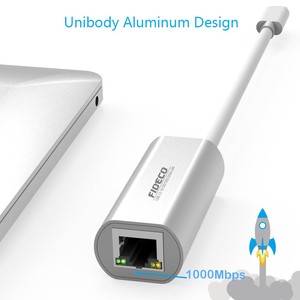 FIDECO alüminyum tip-c usb c ağ kartı taşınabilir rj45 lan kartı gigabit ethernet dönüştürücü adaptörü - Product Image 2