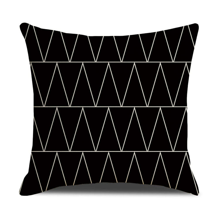 Popular Style Classic Geometric Custom Digital Print Pillowcase Linen Cushion Cover