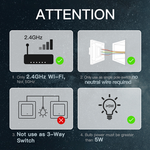 MOES yıldız halka Wifi akıllı anahtar için işık on/off çalışma Alexa Google ev ile 1Gang 2 Gang tek canlı kapasite olmadan - Product Image 6