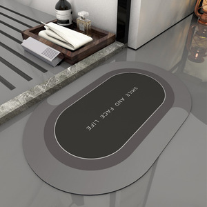 新型高吸水性硅藻土垫快速干燥防滑浴垫浴室软硅藻土垫 - Product Image 4
