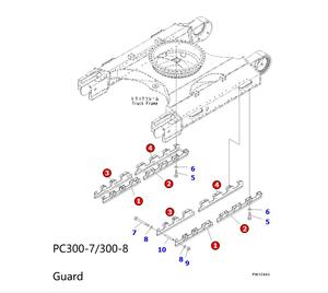 Phụ tùng máy xúc PC300-7 PC300-8 theo dõi khung bảo vệ 207-30-77110 207-30-77120 207-30-77130 207-30-77140 - Product Image 5