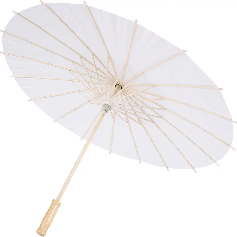 Paraguas DE BODA Brida de papel, sombrillas blancas, mini paraguas chino liso hecho a mano para adornos colgantes