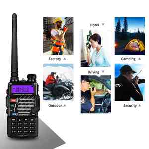 Baofeng UV-5R + artı Walkie Talkie 5W Ham radyo UHF/VHF Dual Band iki yönlü radyo taşınabilir FM amatör 1800mAh telsiz radyo