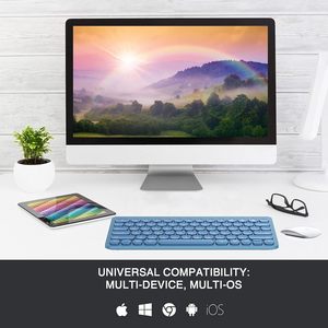BT tre canali Multi dispositivo portatile 78 tasti leggero elegante e conveniente computer tastiera da ufficio - Product Image 6