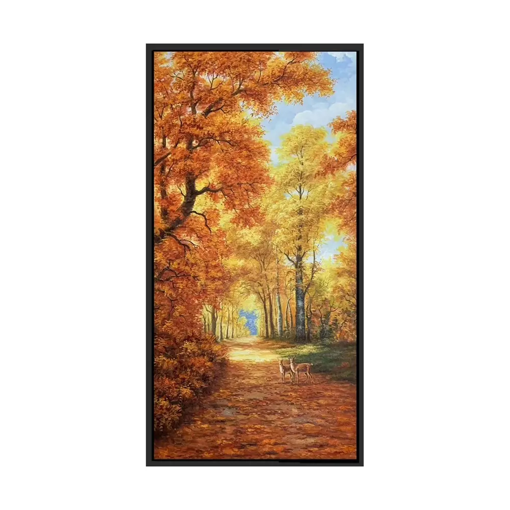 Adesivo pintura à mão da paisagem, do pôr do sol da noite, flor, decoração de casa, parede, pintura a óleo de arte personalizável