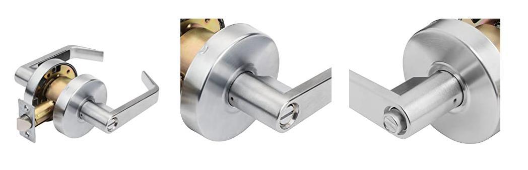 SENHO Hardware AUG-00-26D Grade 2 Commercial Duty Office Door Keyed Lever Lockset ADA Satin Chrome Finish