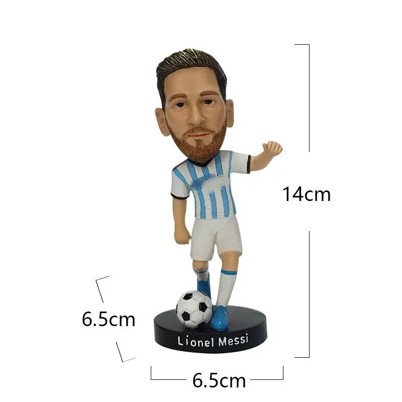 ボブルヘッドカスタムレジンクラフトサッカーサッカープレーヤーアスリートのお土産のためのボブルヘッド人形の置物