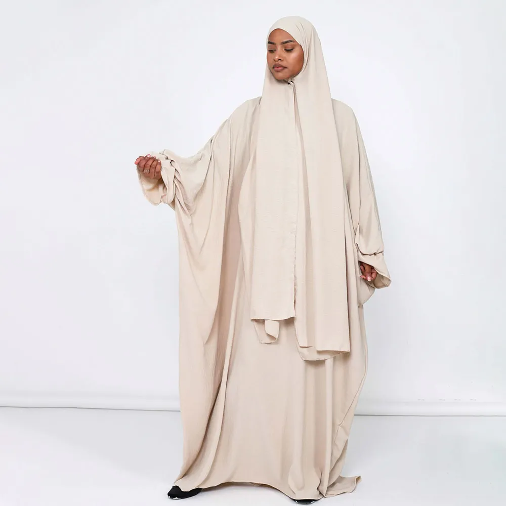ثوب للصلاة عالي الجودة مخصص للمسلمين جلباب جاز ب حجاب مدمج عباية طقم فستان طويل telekung