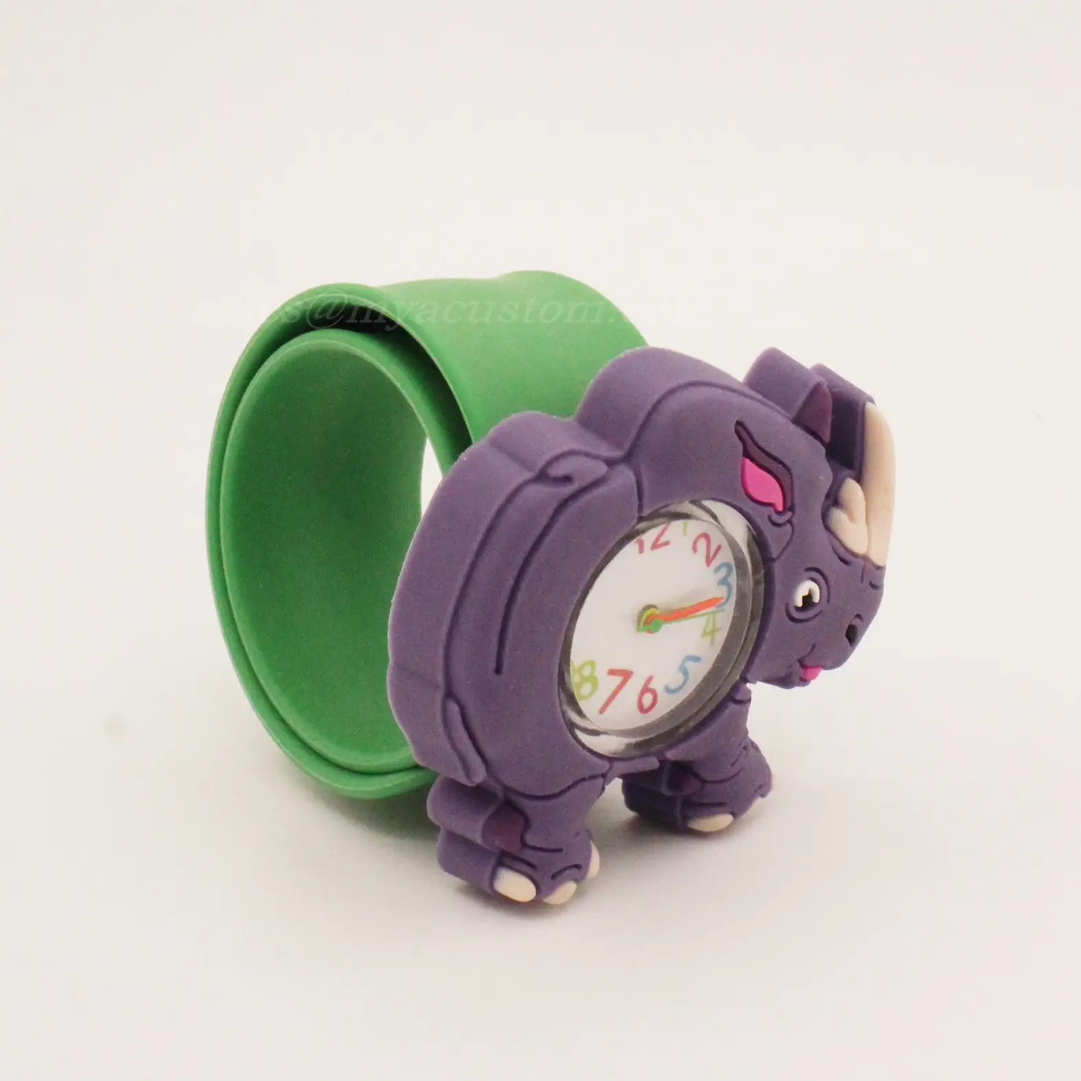 Caliente Rhino forma silicona Slap diseño niños reloj Digital lindo diseño vaca forma chico pulsera reloj