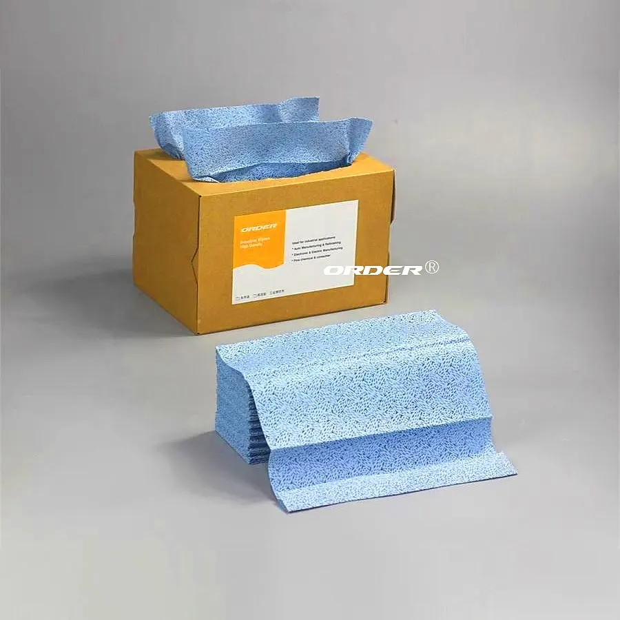 Caja emergente OEM de doble pulido cruzado, toallitas solvente de limpieza industrial de alta resistencia, PP soplado en relieve