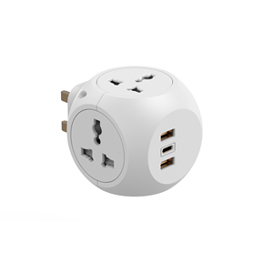 13A USB tipo C Cable de extensión eléctrico Universal de 4 salidas con 2 puertos USB a Adaptador de enchufe de pared múltiple Toma de cubo de tira de alimentación - Product Image 5