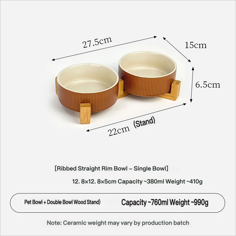 Marrón brillante con doble soporte de madera.