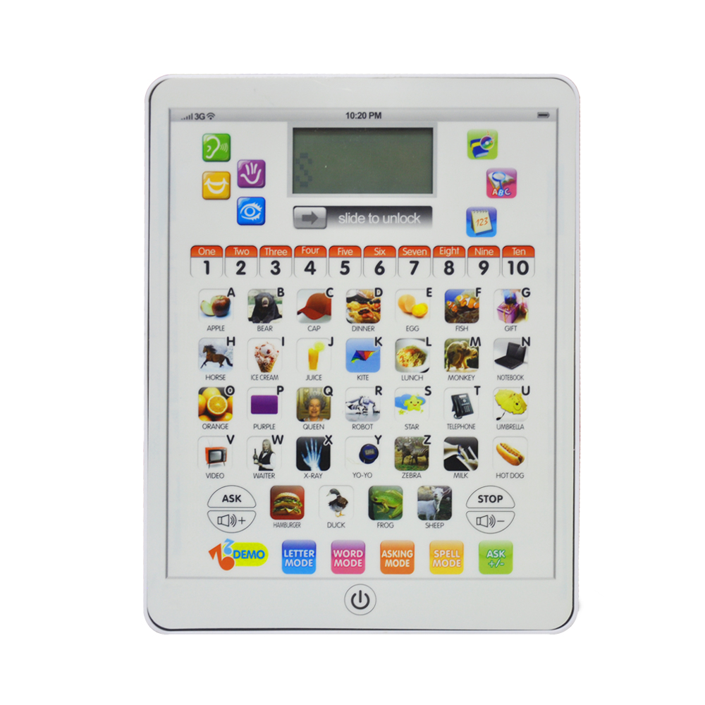 Juguete inglés de la tableta