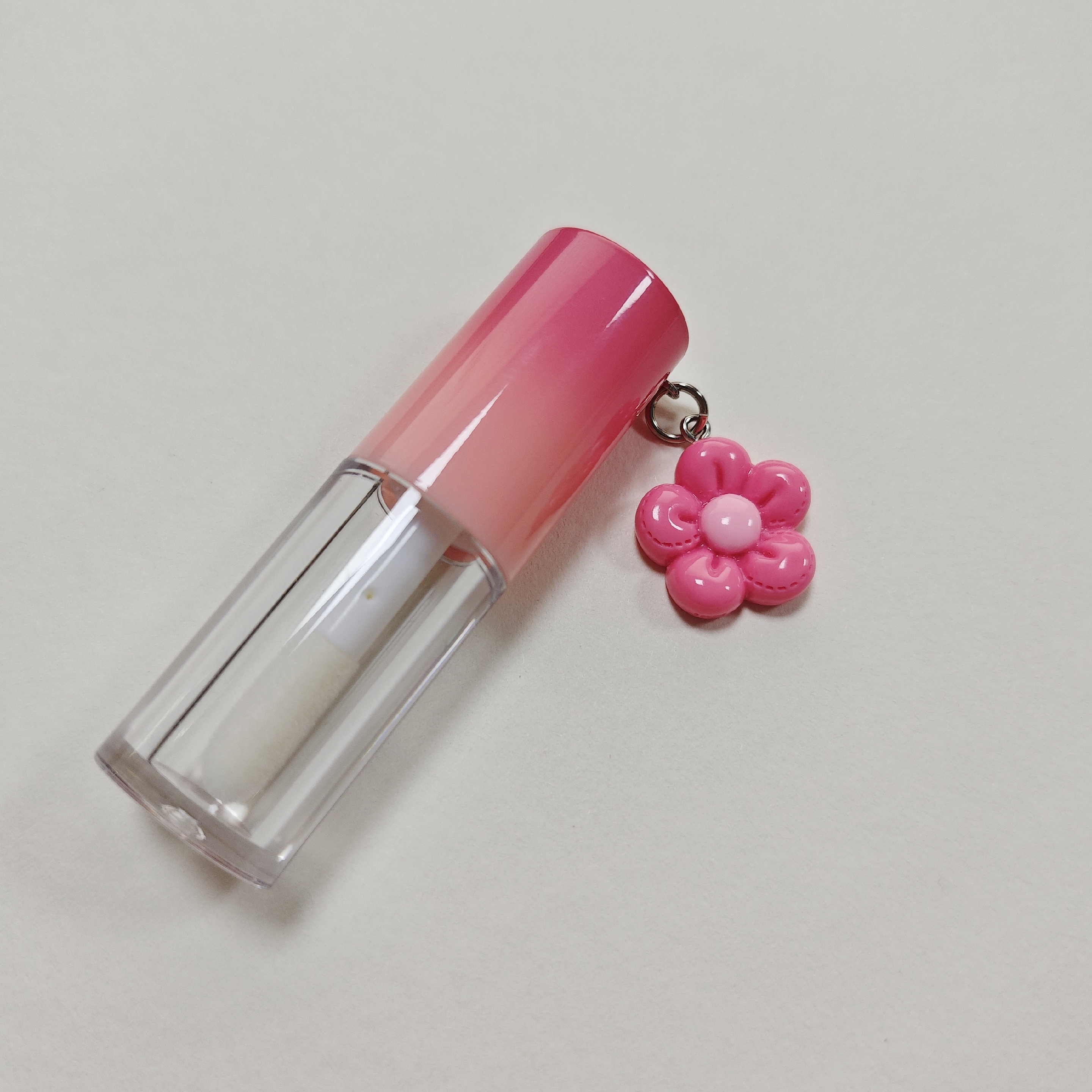 Tubo rosa sfumato + ciondolo fiore rosa