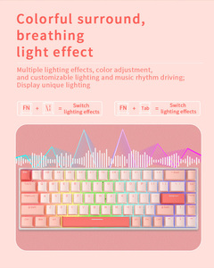 Moda 3 Modelo Gaming Teclado mecánico RGB hw68 USB Tipo C Tecnología al por mayor para teclado - Product Image 3
