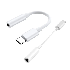 2合1 usb-c型至3.5毫米Aux音频耳机适配器电缆全新用于iPhone 15 OTG电源适配器由PC制成 - Product Image 2