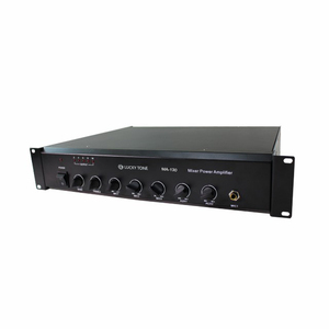 Amplificador de potencia mezclador de 130W para direcciones públicas con controles de tono de graves y agudos - Product Image 2