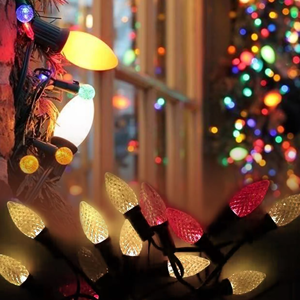 SHIJI 12V RGB LED Pixel Light String C7 C9 Luces de punto que cambian de color IP65 Cuerpo de PVC para paisaje Navidad Uso durante todo el año - Product Image 2