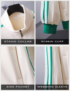 उच्च गुणवत्ता वाले प्रशिक्षण खेल पुरुषों के जॉगिंग ट्रैकसूट ज़िप अभ्यास कपड़े दो-टुकड़ा सेट - Product Image 5