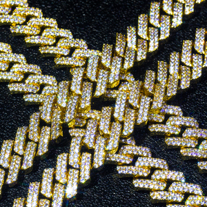 KRKC & CO 15ミリメートル18 22インチHigh Quality Miami Big Cuban Link Iced Out AAAAA Cubic Zircon Gold Chain Authentic Cuban Link Chain