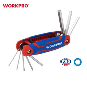 WORKPRO <strong>8PC</strong> Metric Folding <strong>Hex</strong> <strong>Key</strong> Set Fastening Tool Chrome-vanadium Steel Allen Wrench Set <strong>Hex</strong> <strong>Key</strong> - Product Image 1