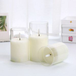 <strong>KL</strong>-LC005 Wholesale Flameless Led Candles Lights in Glass with <strong>Remote</strong> Control Ith Moving Flame for Wedding Party Holiday Decor