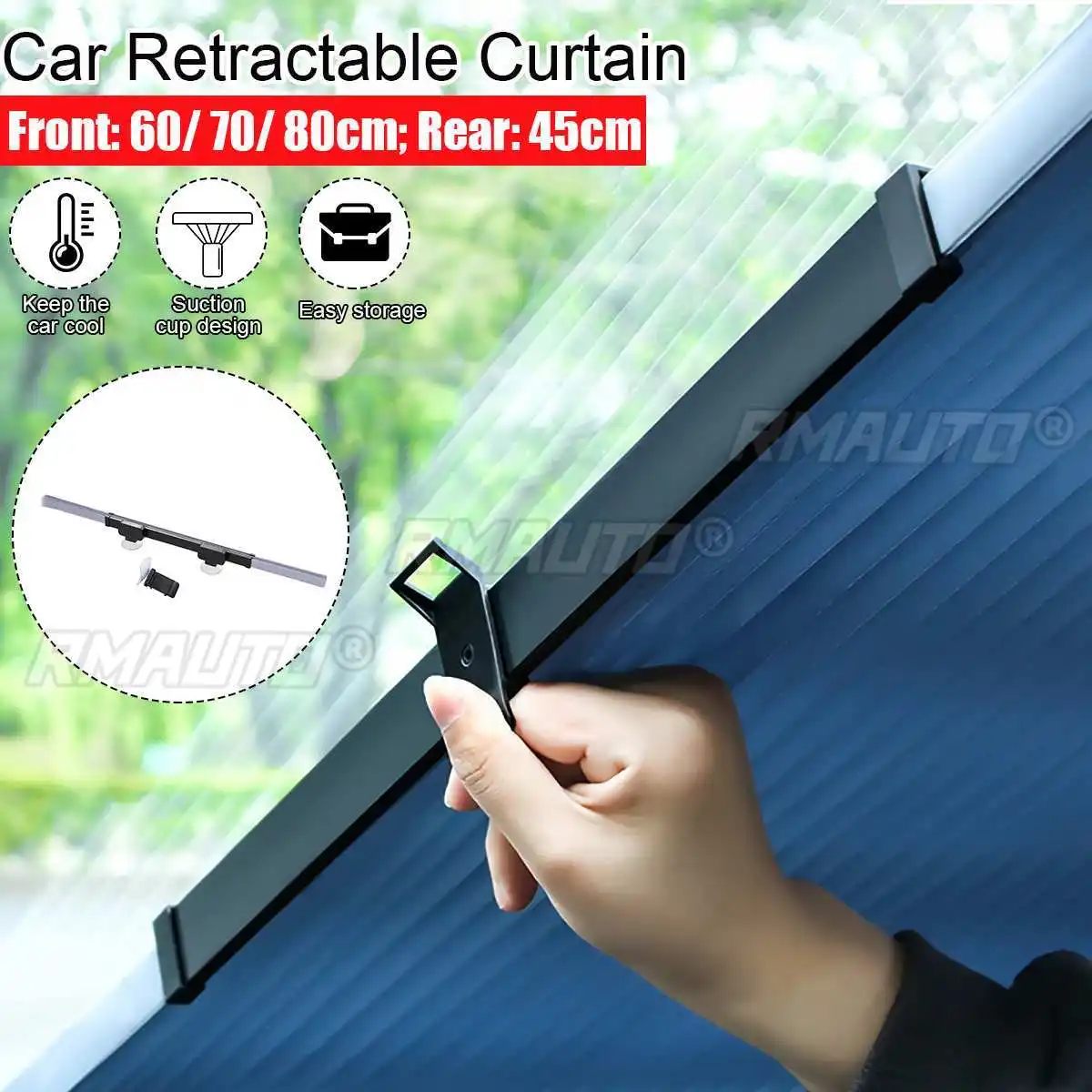 60cm/70cm/80cm parabrezza parasole auto tenda retrattile copertura riflettente pellicola in alluminio tende anti-uv auto Shad