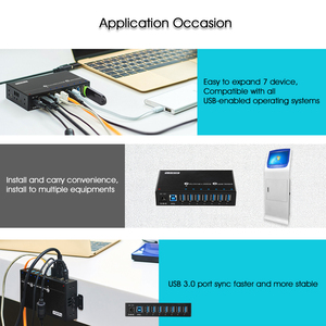 Sipolar A-173ฮับ Usb 3.0,ฮับ Usb ขับเคลื่อน12V 3A 36W พร้อมไฟ Led แสดงสถานะสำหรับโทรศัพท์มือถือแท็บเล็ต - Product Image 4