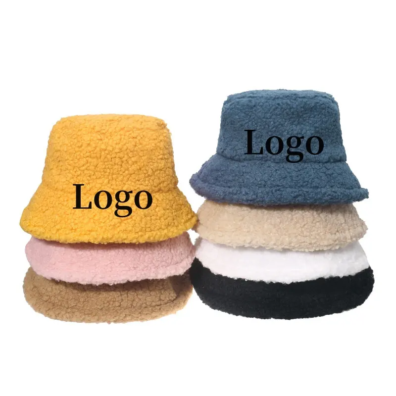 Gorras de pesca unisex de color personalizado diseño personalizado peludo invierno piel peluda gorra de pescador mujeres hombres sombrero de cubo