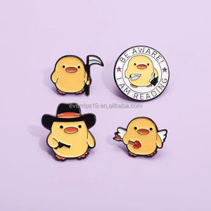 เข็มกลัดโลหะเคลือบรูปเป็ดสีเหลืองรูปสัตว์น่ารัก - Product Image 2