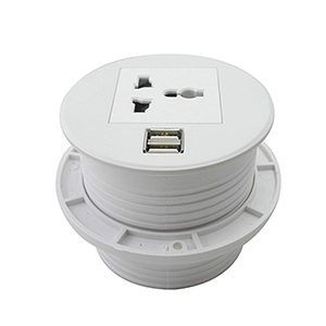 Toma de corriente Universal para escritorio de oficina, mueble de sobremesa, ojal con 2 usb - Product Image 3