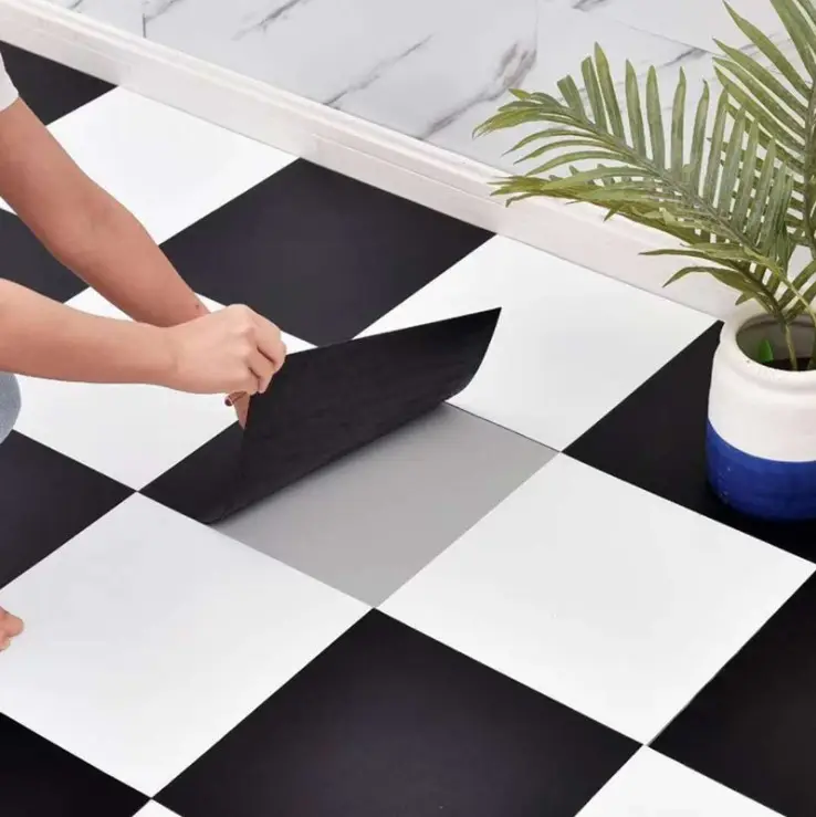 Blanco pisos de vinilo de la cáscara y suelo de mármol azulejos Backsplash azulejos para cocina adhesivo impermeable de