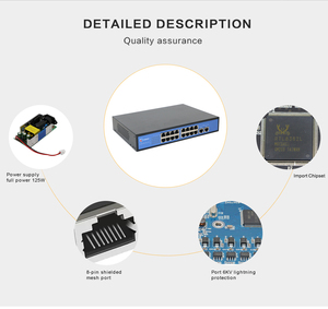T-shield yönetilmeyen ağ anahtarı 16 portlu Poe Ethernet 802. IP kameralar için 48v 100m/Gigabit ile 3af/at - Product Image 5